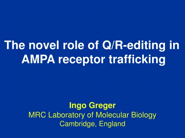 The novel role of Q/R-editing in  AMPA receptor trafficking