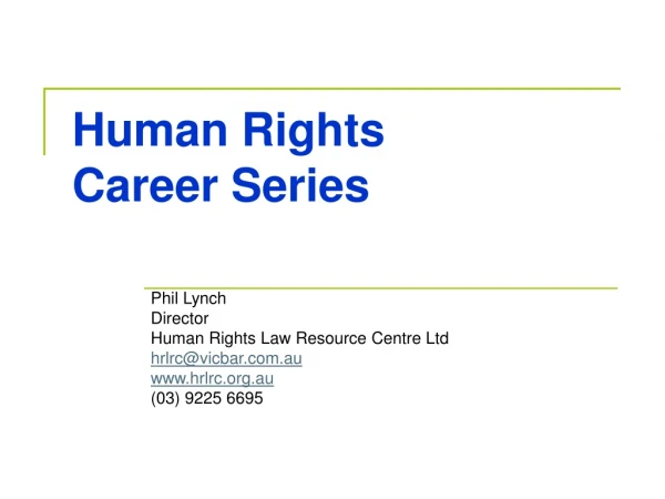 Human Rights Career Series