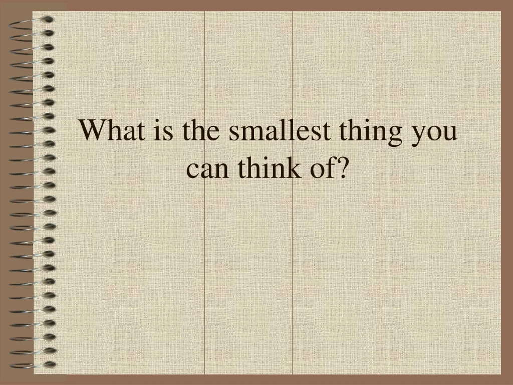 what is the smallest thing you can think of