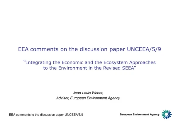 Jean-Louis Weber,  Advisor, European Environment Agency