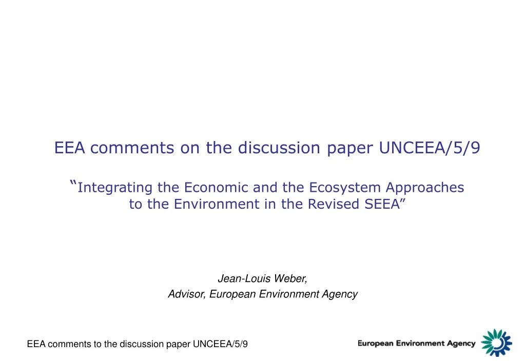 jean louis weber advisor european environment agency