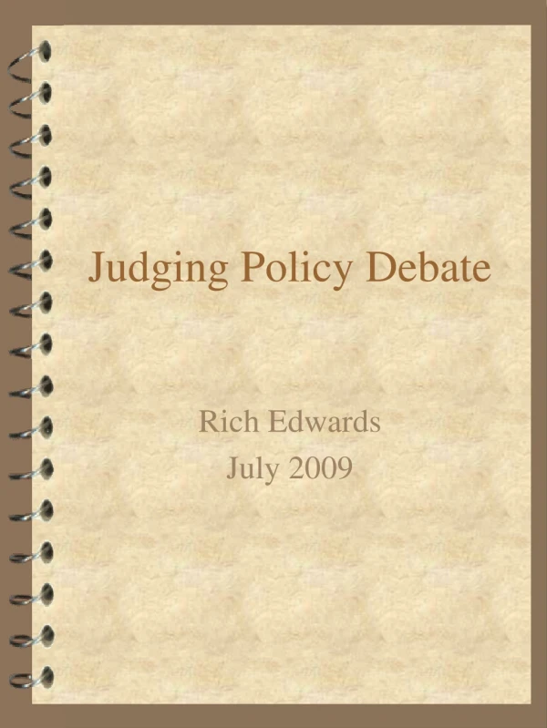 Judging Policy Debate