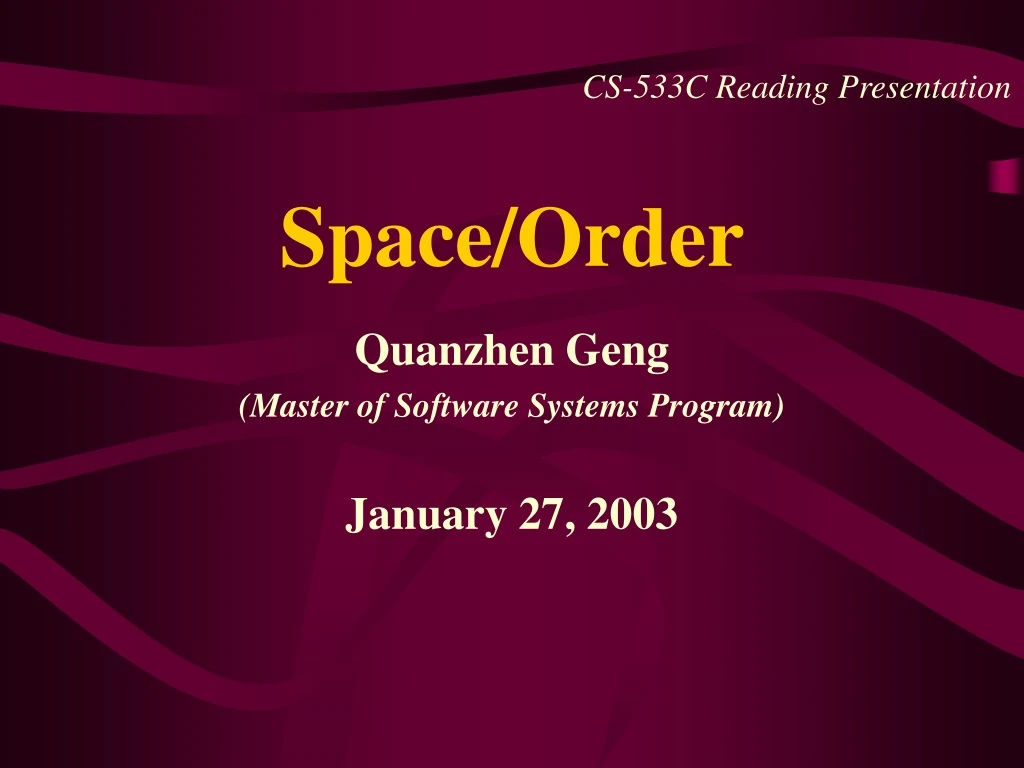 space order