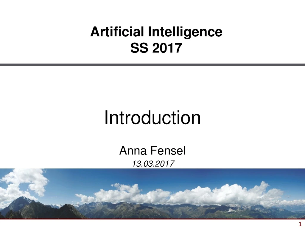 artificial intelligence ss 2017