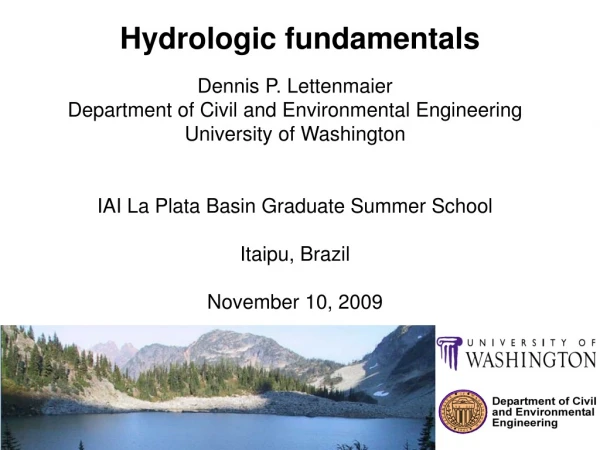Hydrologic fundamentals