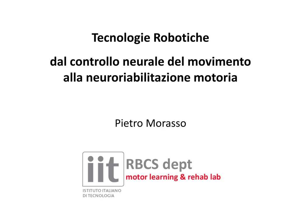 tecnologie robotiche dal controllo neurale