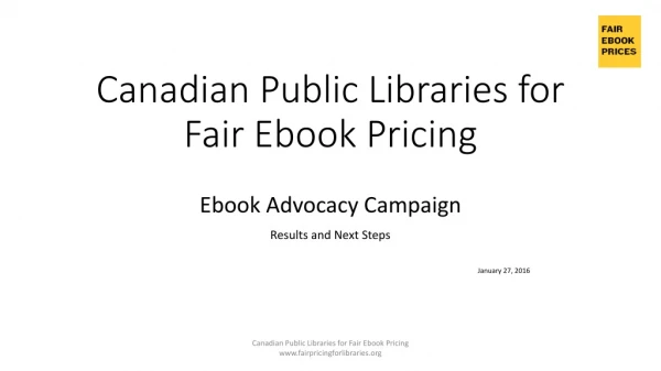 Canadian Public Libraries for Fair Ebook Pricing