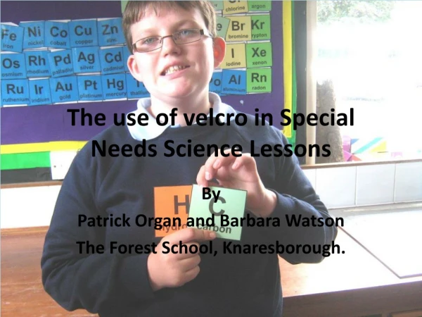 The use of velcro in Special Needs Science Lessons