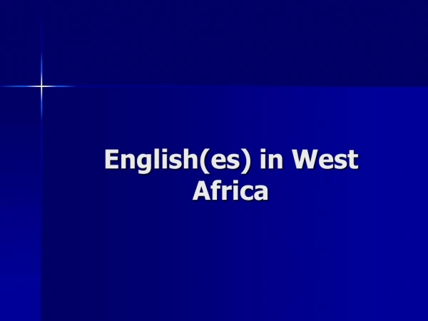 English(es) in West Africa