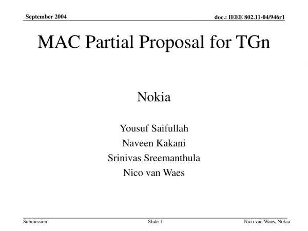 MAC Partial Proposal for TGn