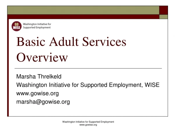 Basic Adult Services Overview