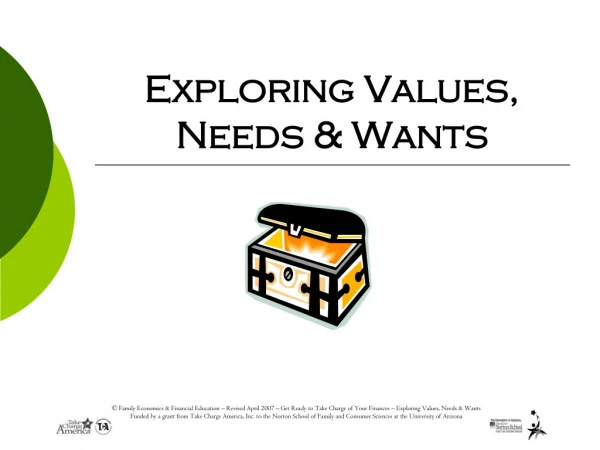 Exploring Values, Needs &amp; Wants