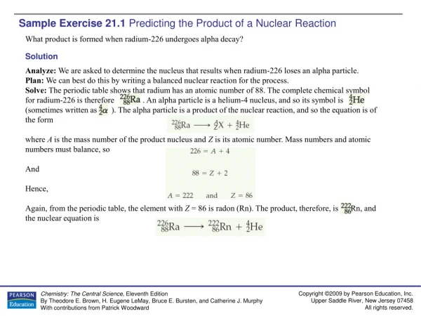 Sample Exercise 21.1  Predicting the Product of a Nuclear Reaction