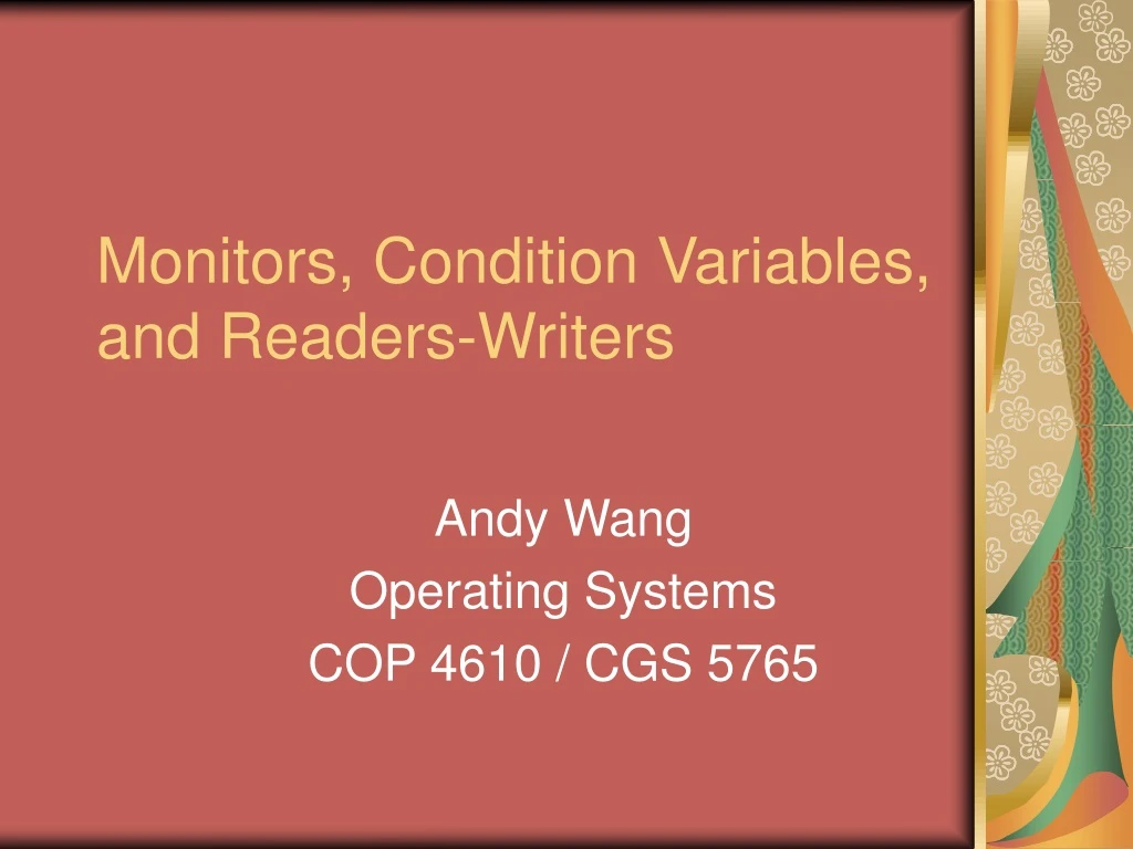 monitors condition variables and readers writers