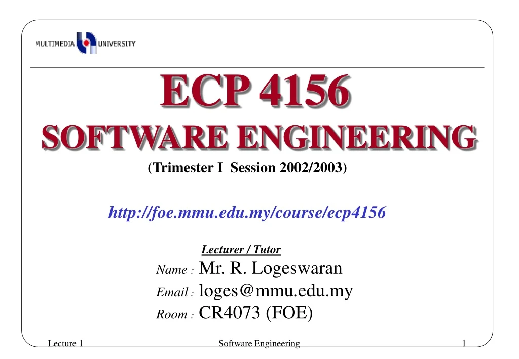 ecp 4156 software engineering