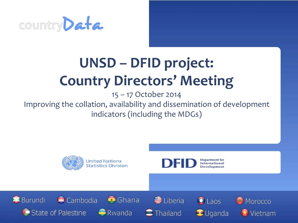 unsd dfid project country directors meeting