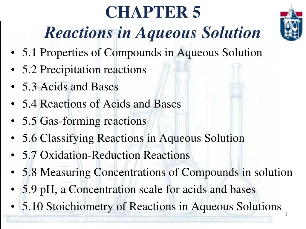 chapter 5 reactions in aqueous solution