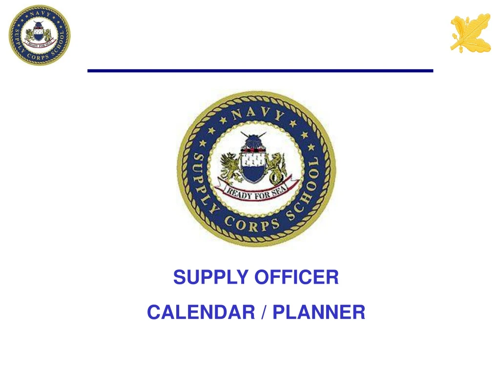 supply officer calendar planner
