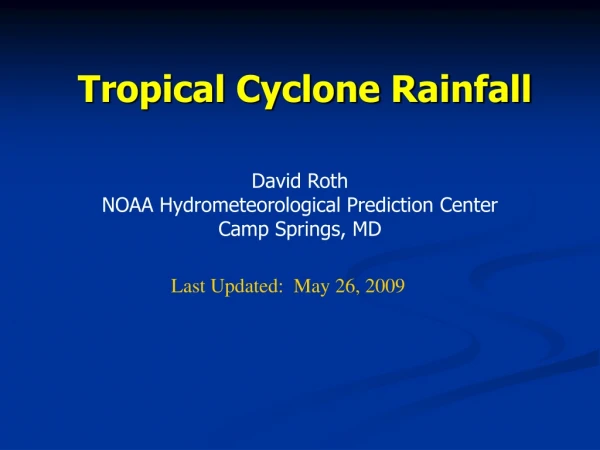 Tropical Cyclone Rainfall