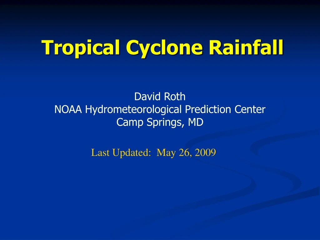 tropical cyclone rainfall