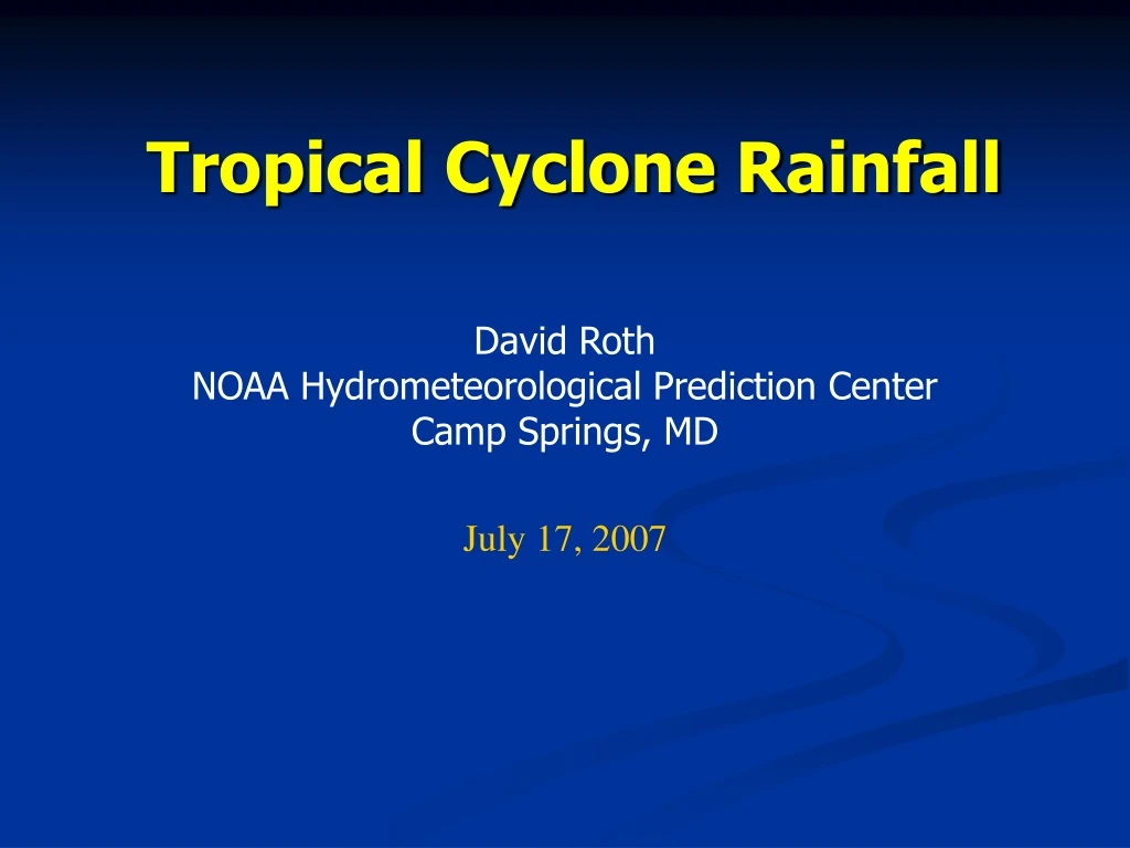 tropical cyclone rainfall