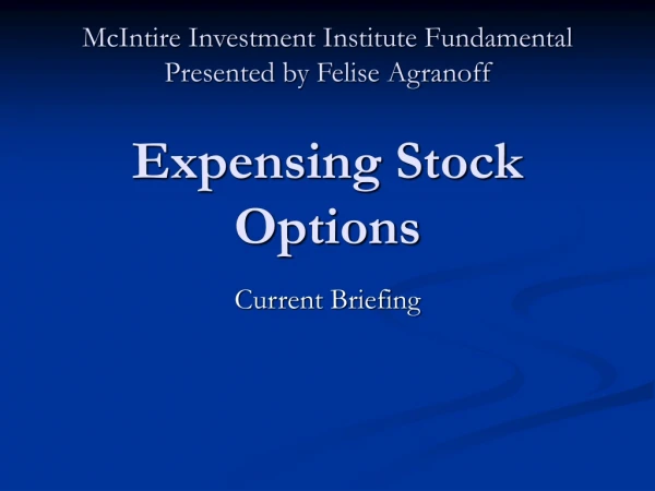 Expensing Stock Options
