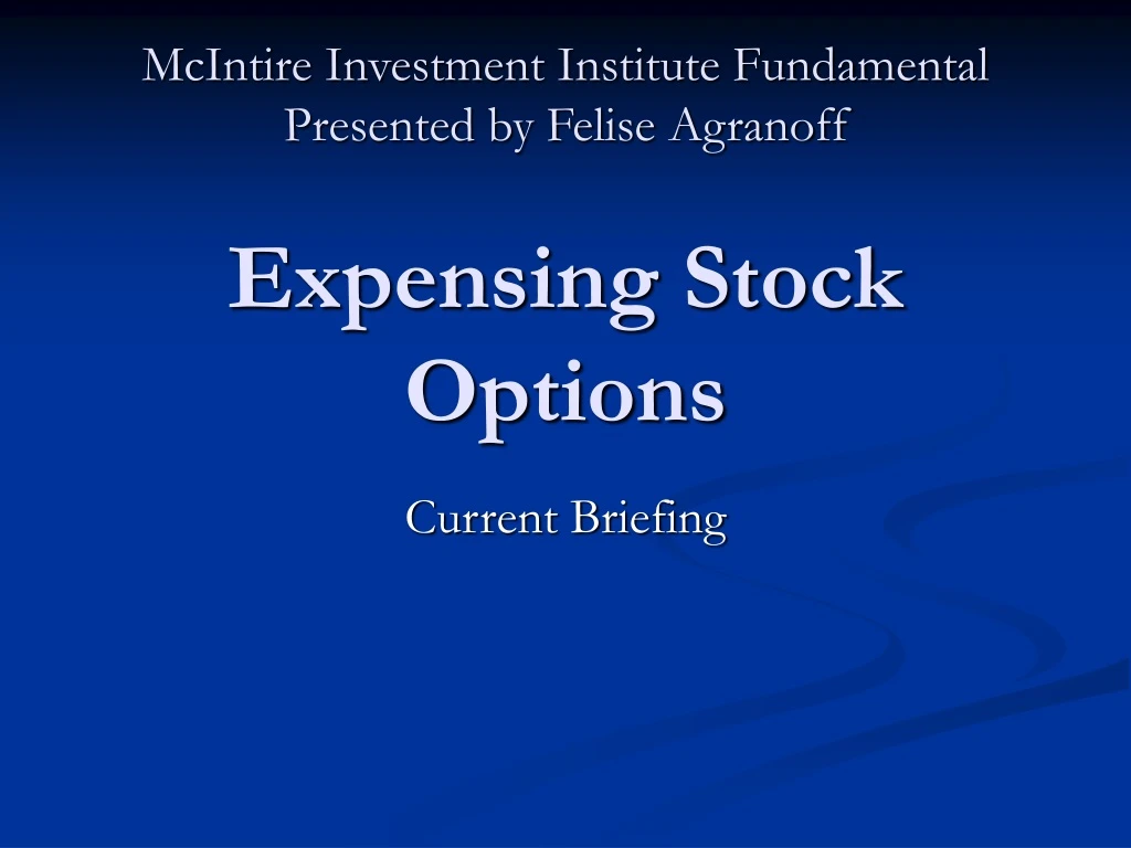 expensing stock options