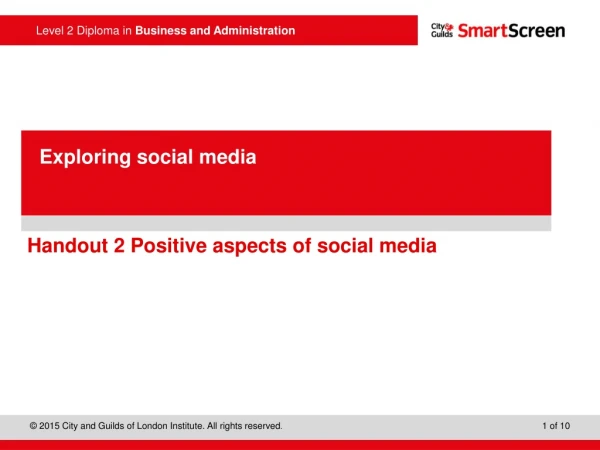 Handout 2 Positive aspects of social media