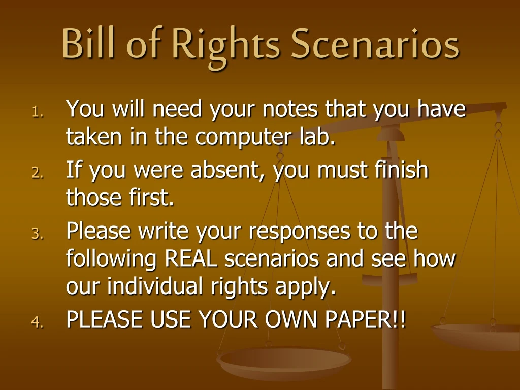 bill of rights scenarios