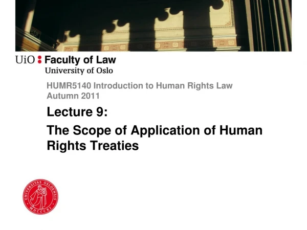 HUMR5140 Introduction to Human Rights Law Autumn 2011