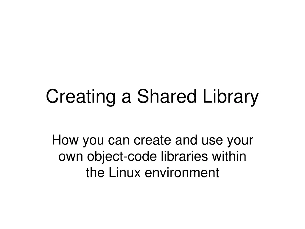 creating a shared library