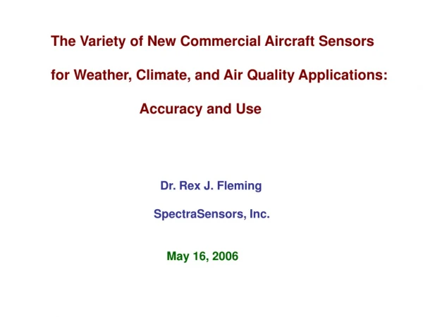 The Variety of New Commercial Aircraft Sensors