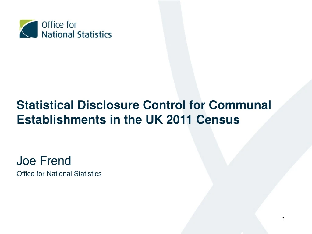 statistical disclosure control for communal