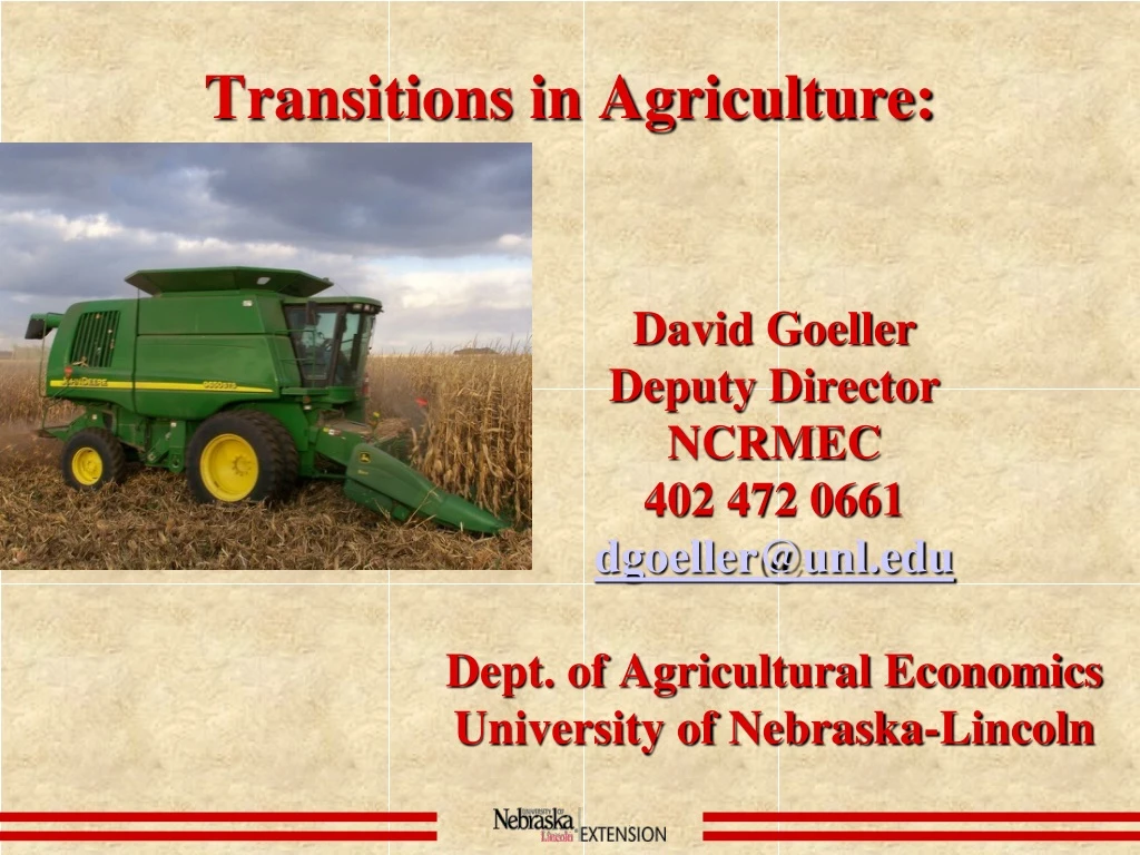 transitions in agriculture