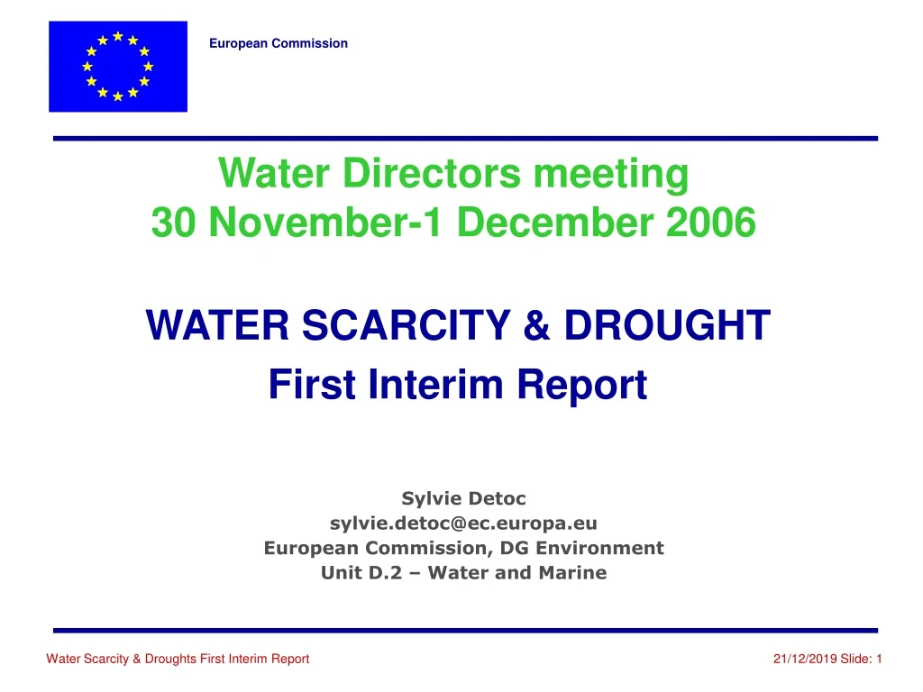 water directors meeting 30 november 1 december