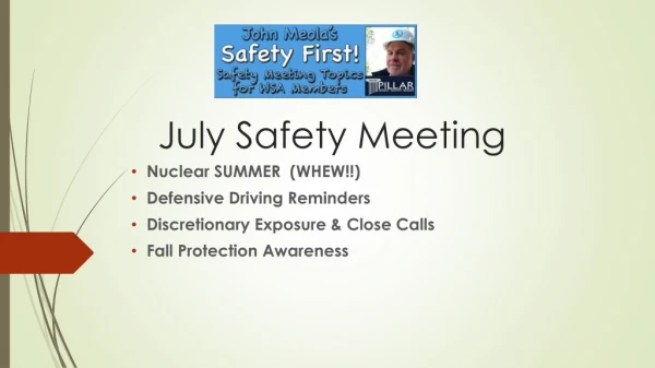 July Safety Meeting