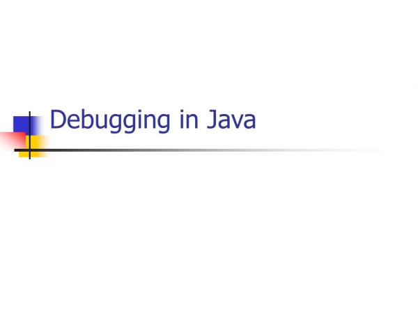 Debugging in Java