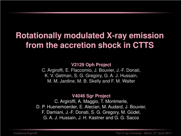 Rotationally modulated X-ray emission from the accretion shock in CTTS