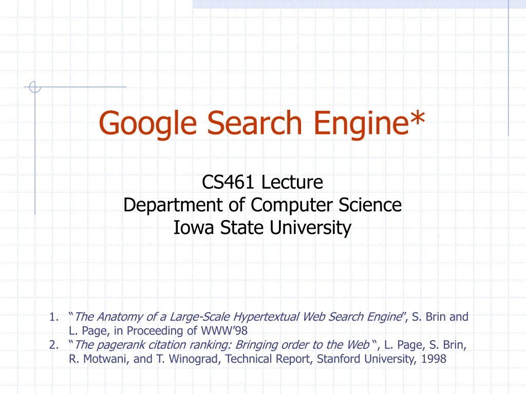 google search engine cs461 lecture department