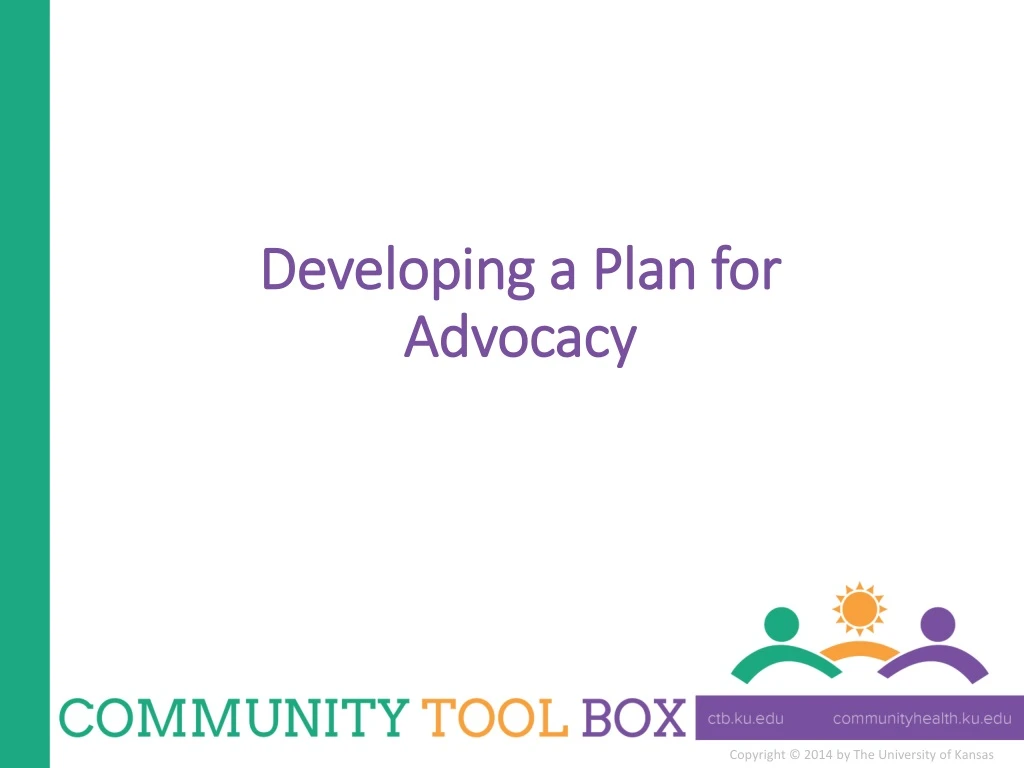 developing a plan for advocacy