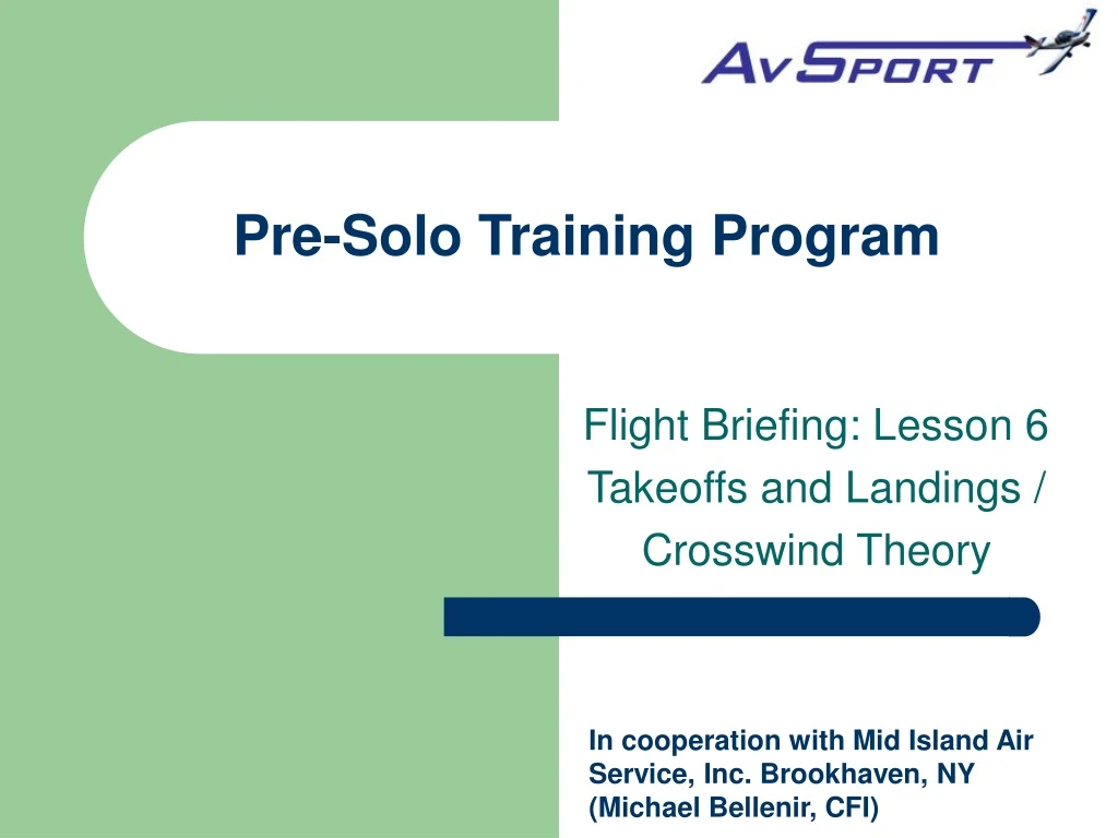 pre solo training program