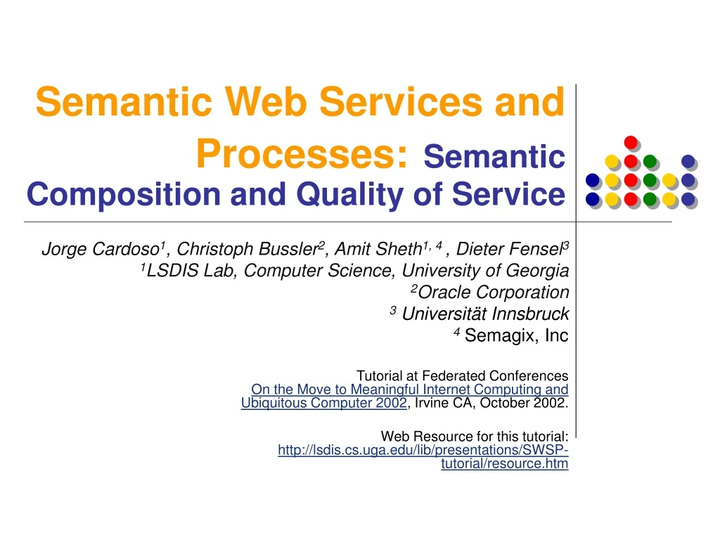 semantic web services and processes semantic composition and quality of service