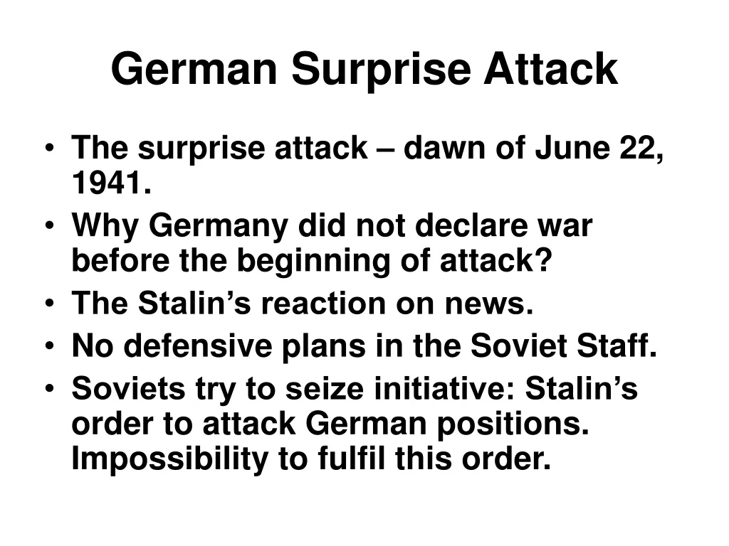 german surprise attack