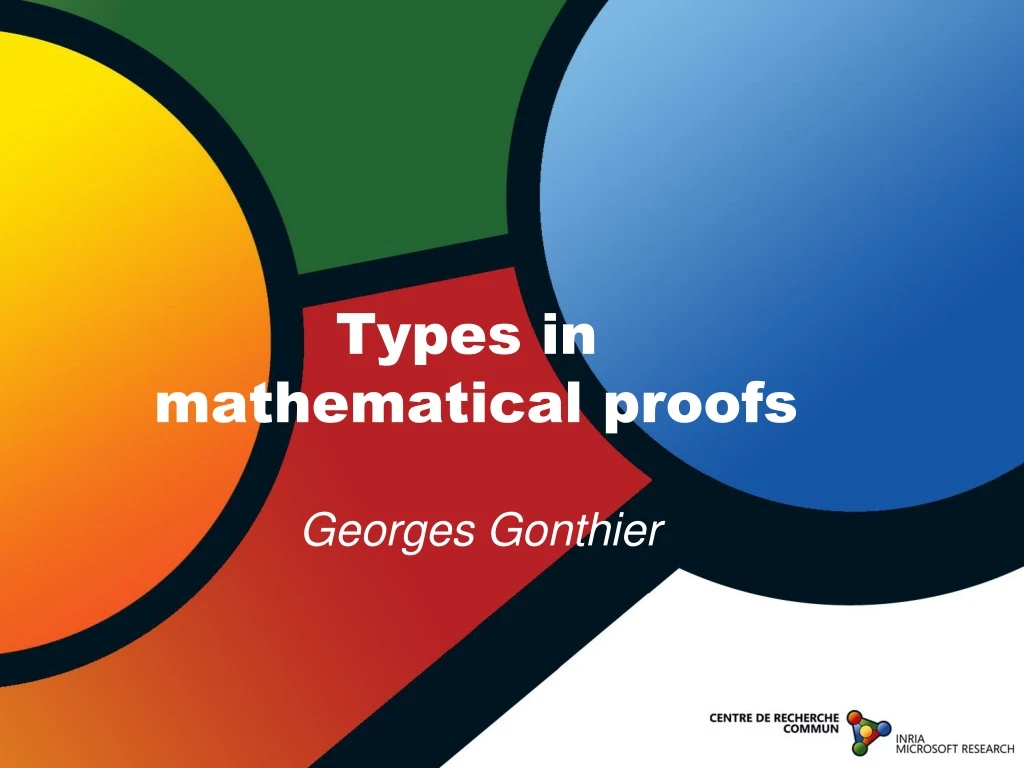 types in mathematical proofs