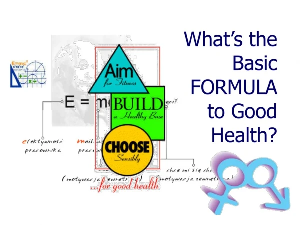 What’s the Basic  FORMULA to Good Health?
