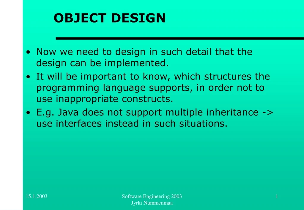 object design