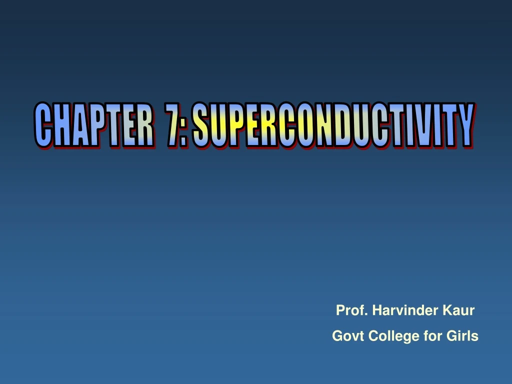 chapter 7 superconductivity