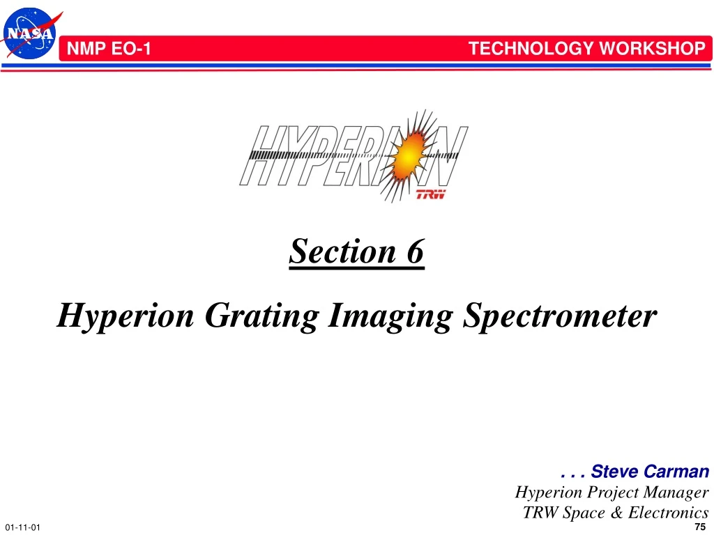 section 6 hyperion grating imaging spectrometer