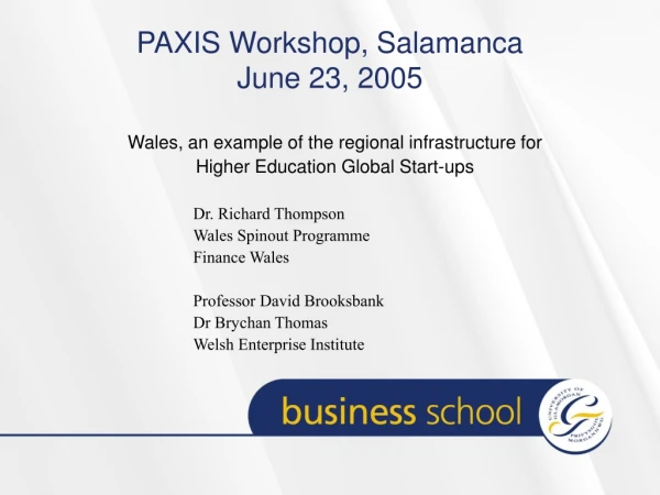 PAXIS Workshop, Salamanca June 23, 2005