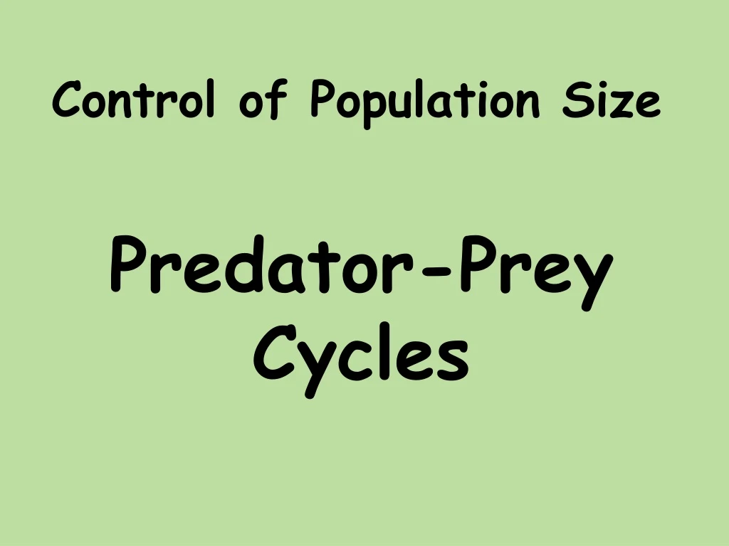 control of population size
